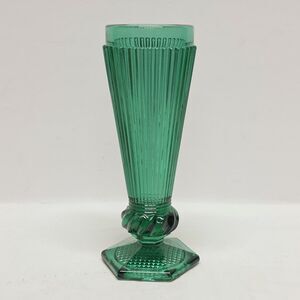 Vintage Emerald Green Pressed Glass Wine Goblet Or Small Vase Portugal